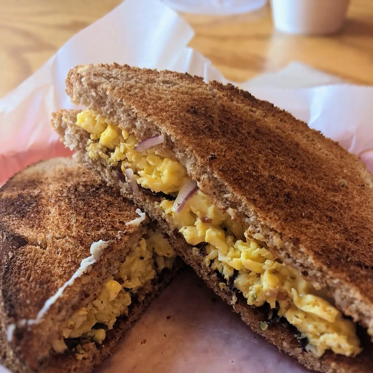 Scrambled Eggs on Wheat Toast
