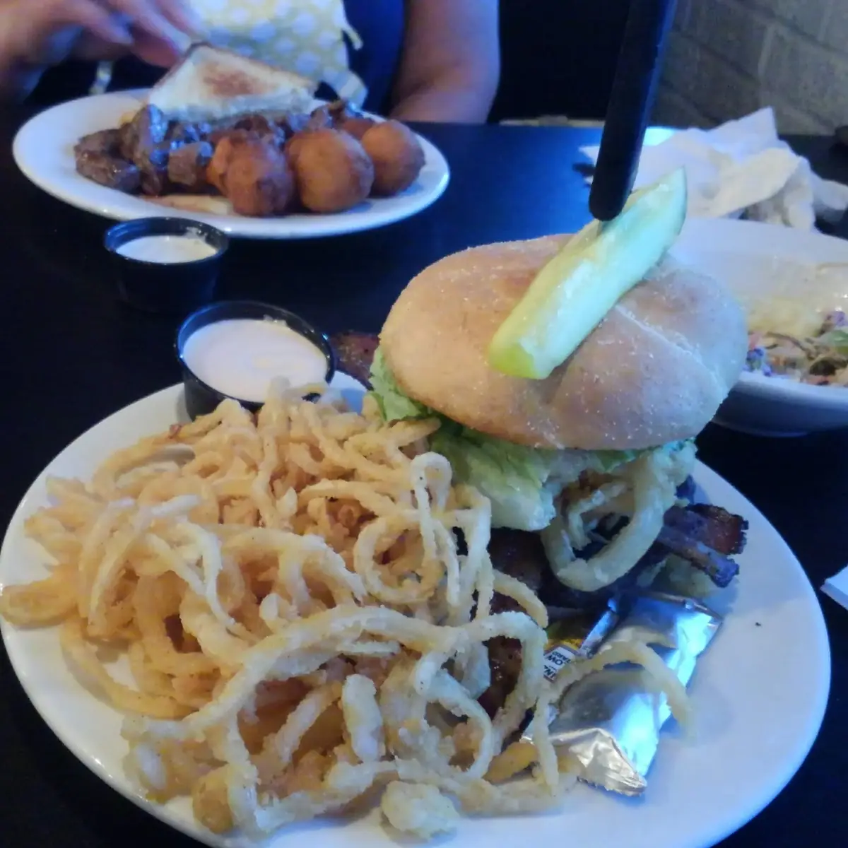 Jack Jack Bacon Cheeseburger and Onion Rings