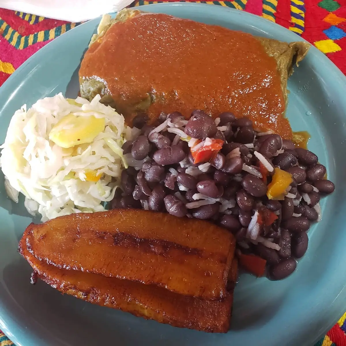 Spinach Tamale with Black Beans