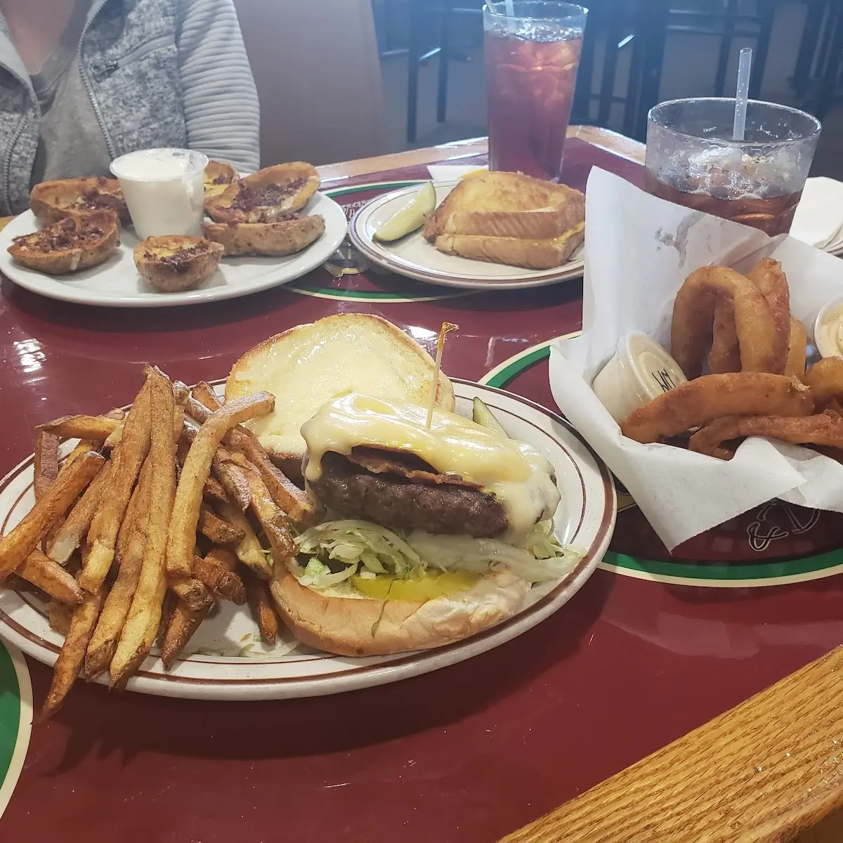 Bacon Cheese Burger and Fries