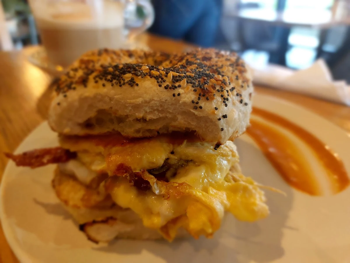 The Classic Breakfast Bagel, The Daily Grind Cafe & Bar