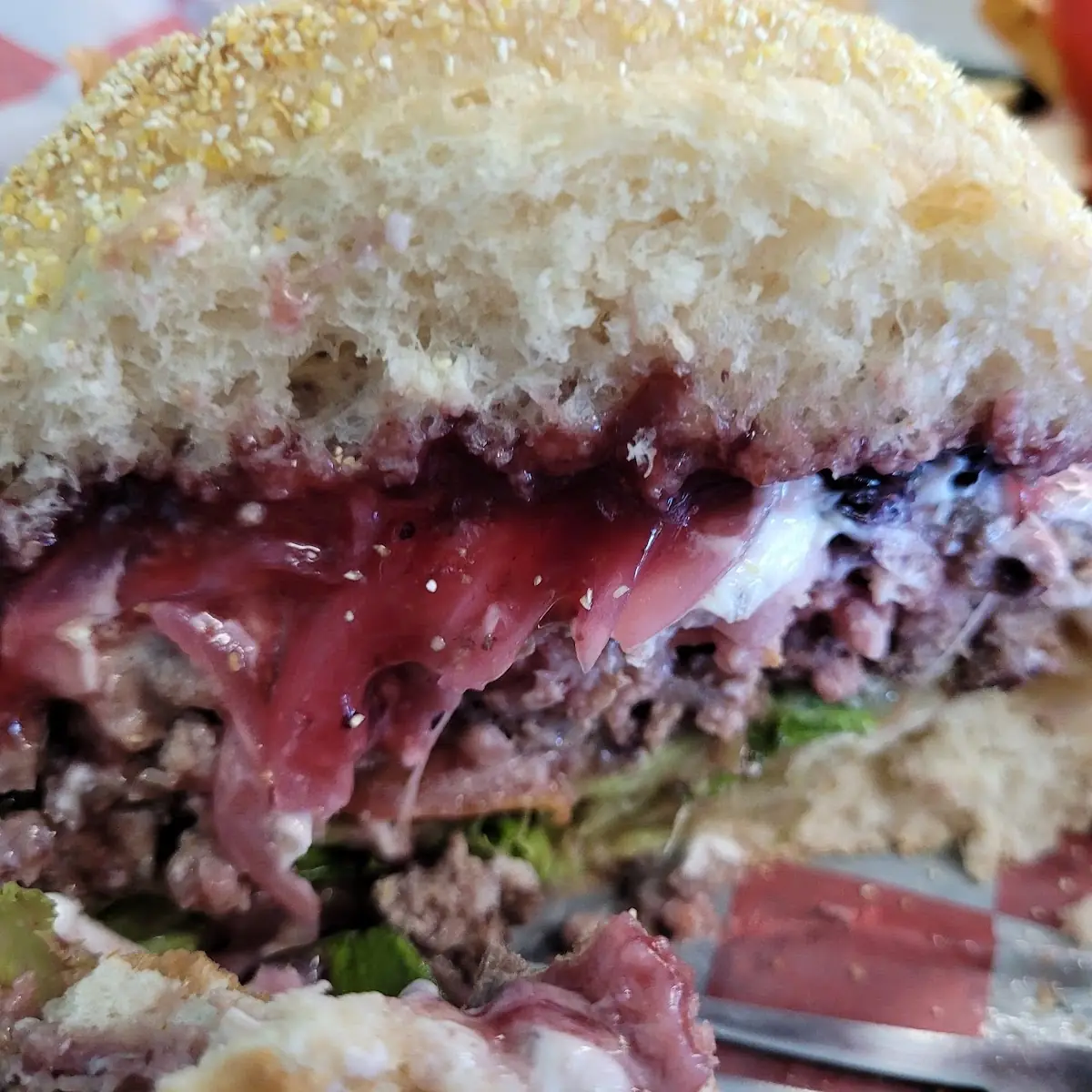 Burger with Blueberry BBQ Sauce
