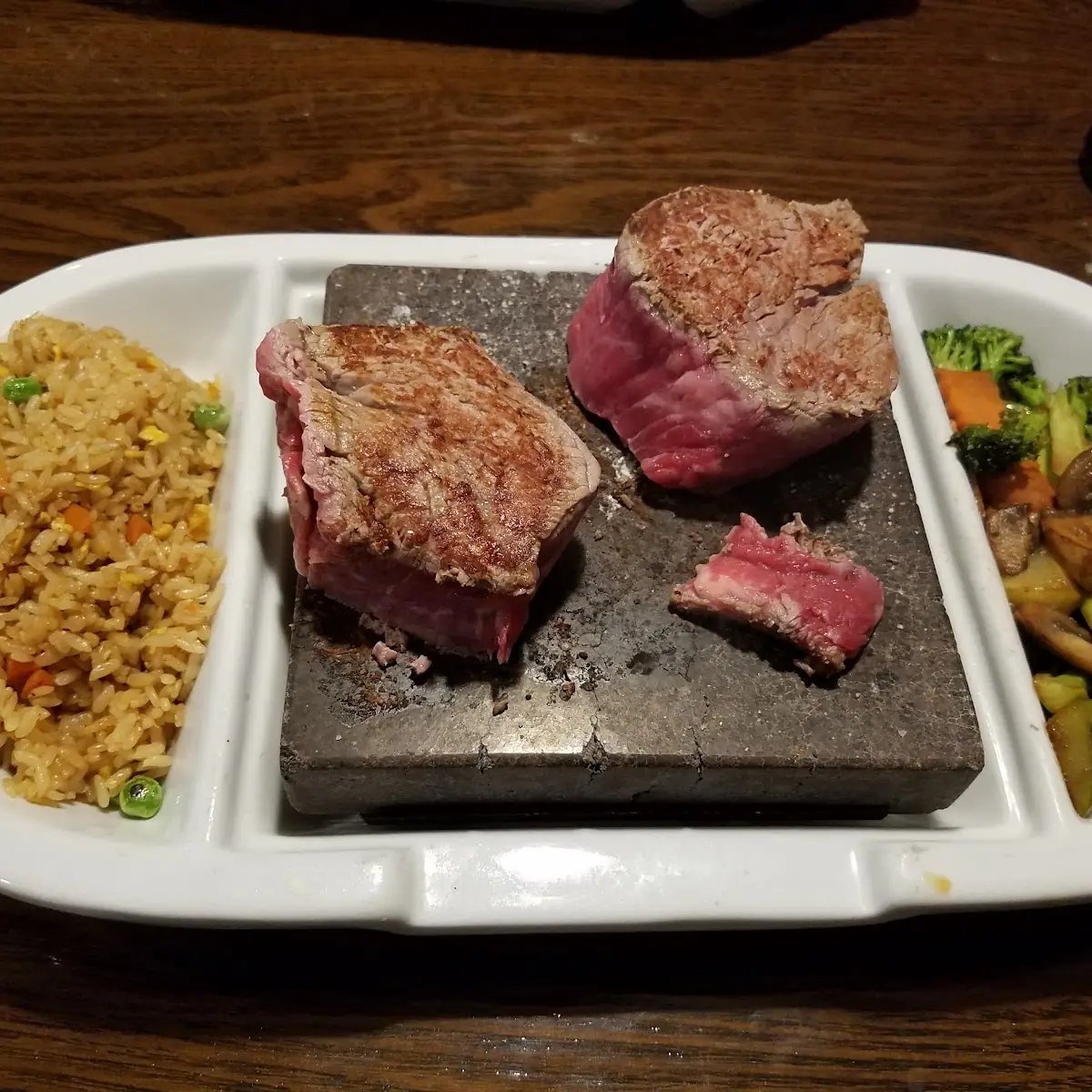 Filet Mignon Fried Rice Mixed Vegetables