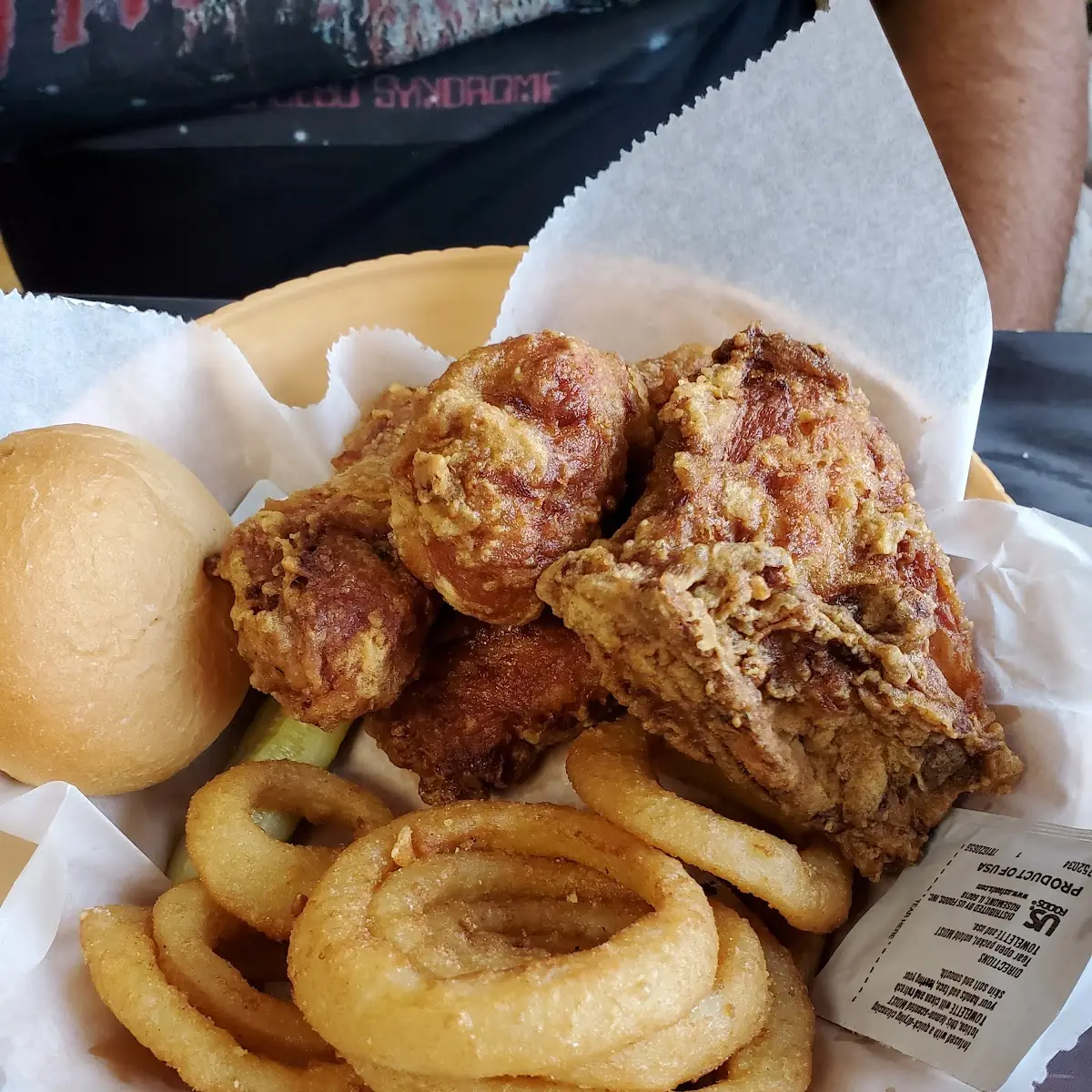 Fried Chicken and Onion Rings