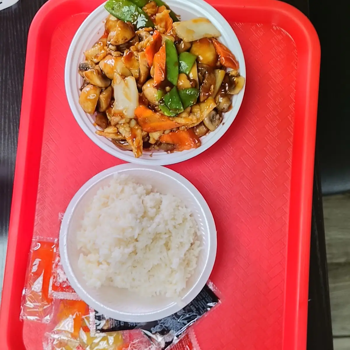 Chicken Mushroom with White Rice