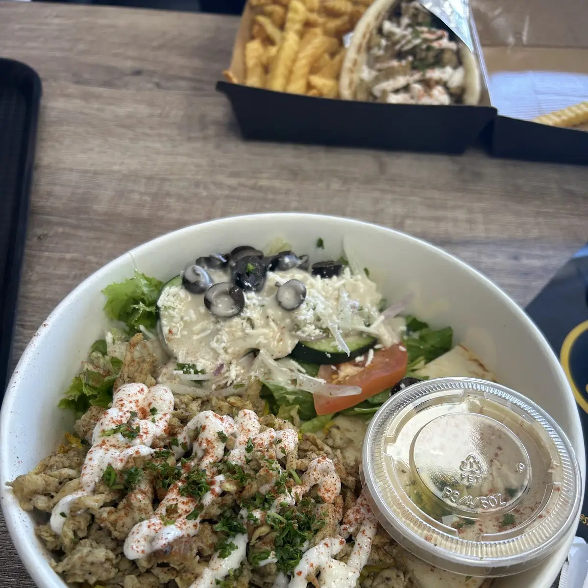 Chicken Bowl and Fries
