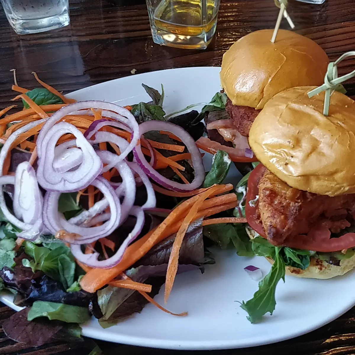 Salmon Sliders with Side Salad