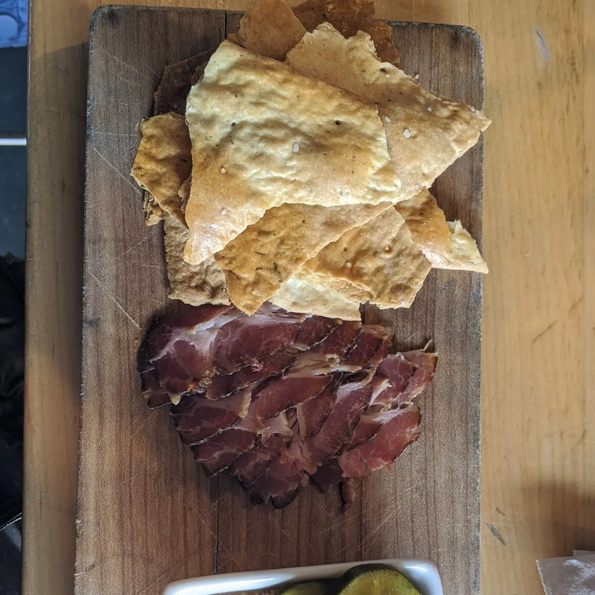 Boucherie Cured Meat Selection Pickles Mustard & Crackers