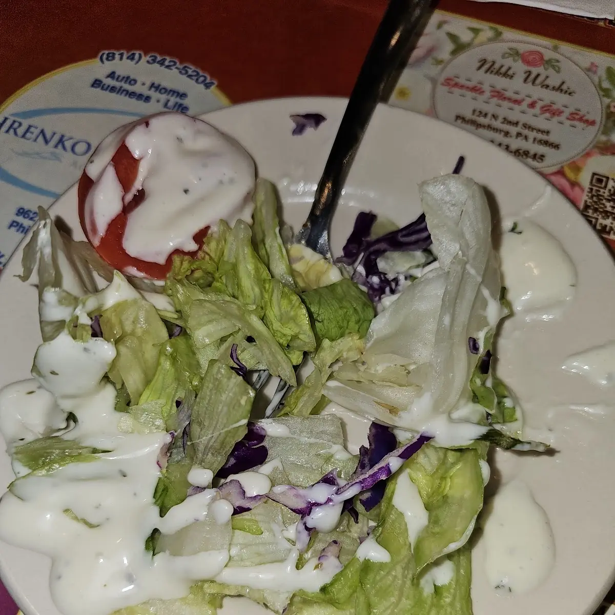 Side Salad with Ranch Dressing
