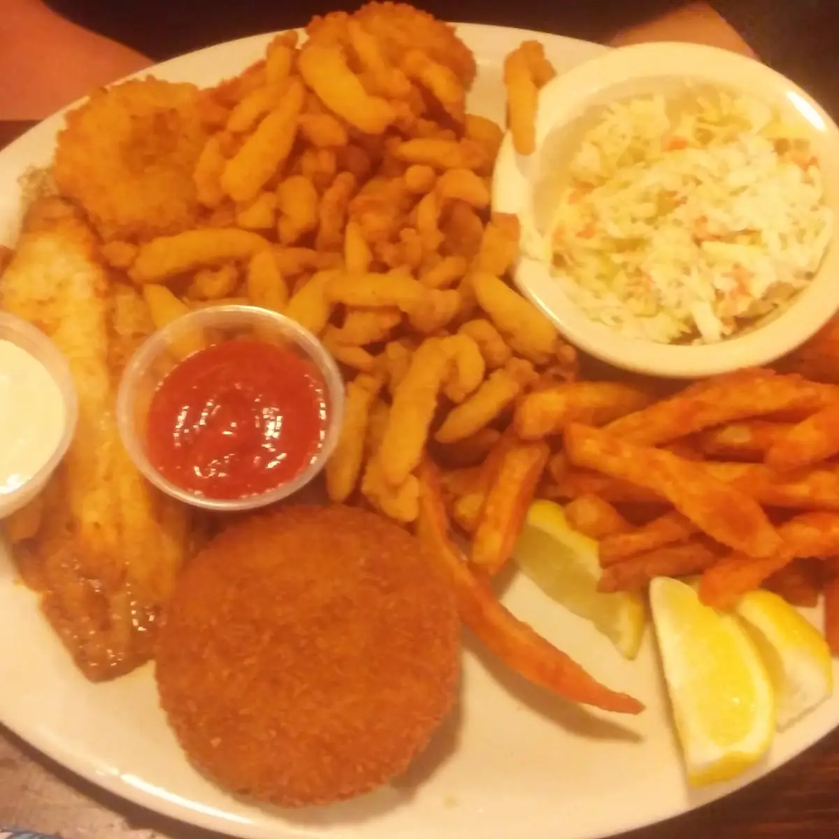 Crab Cake and Fried Shrimp