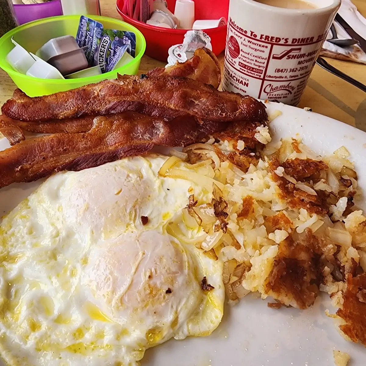 2 Eggs Bacon Potatoes w Onions