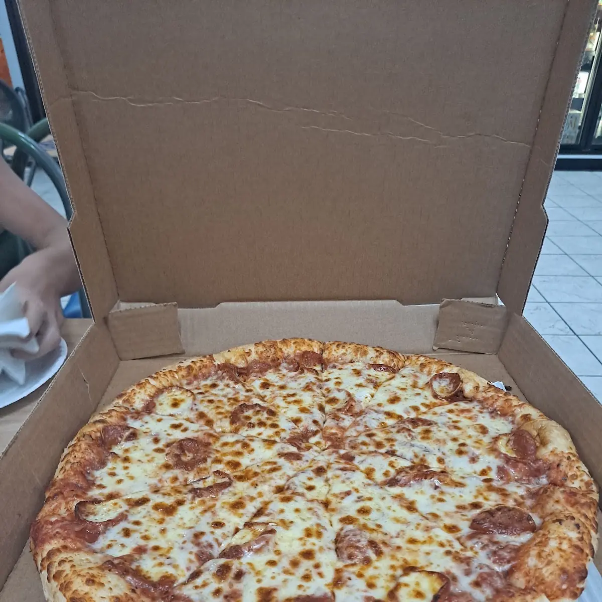 Large Pepperoni Pizza and Cheese
