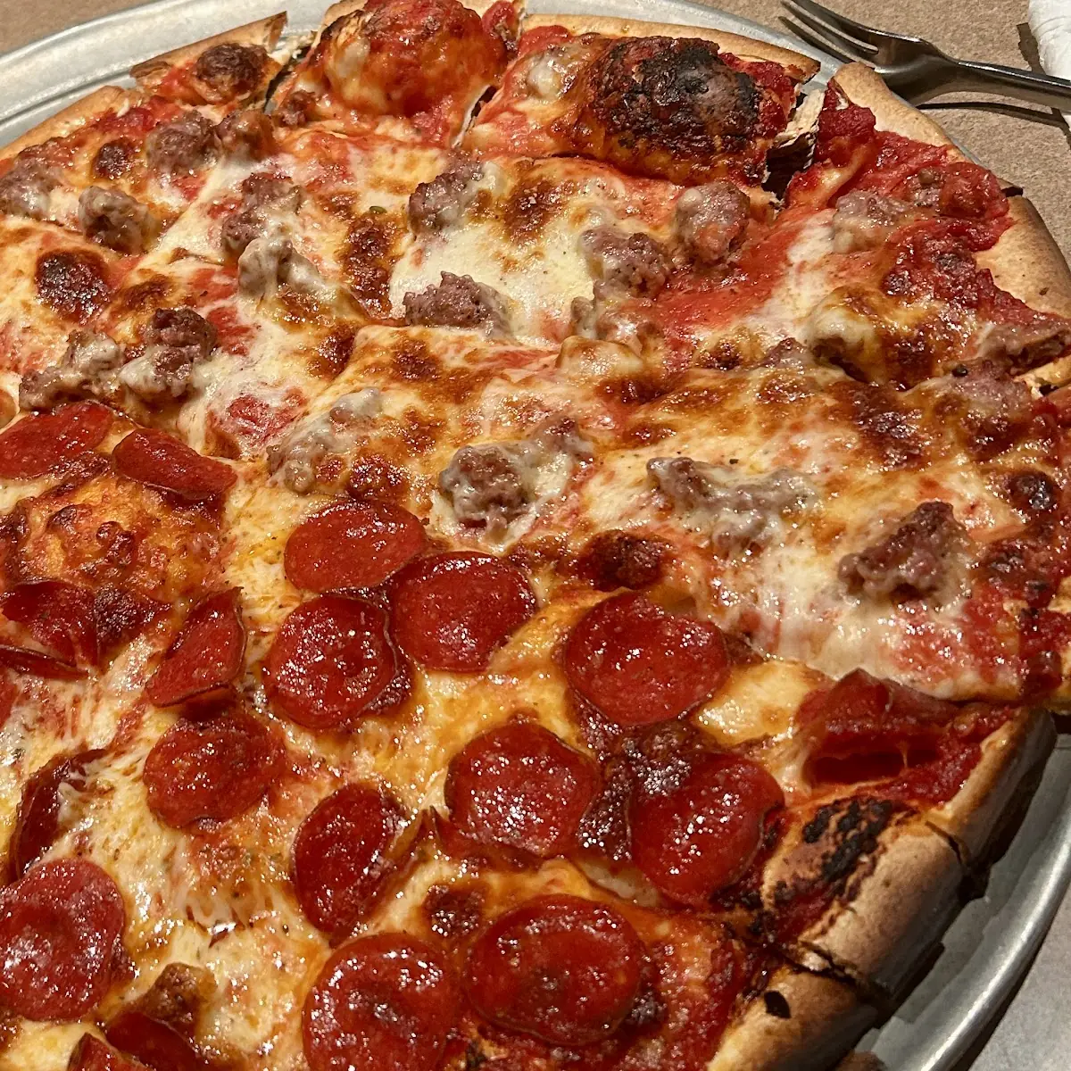 Half Pepperoni Half Sausage Thin Crust Pizza