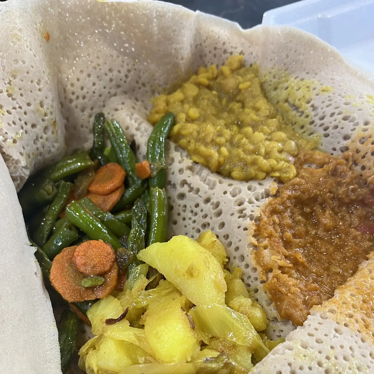 Ethiopian Vegetable Platter with Injera