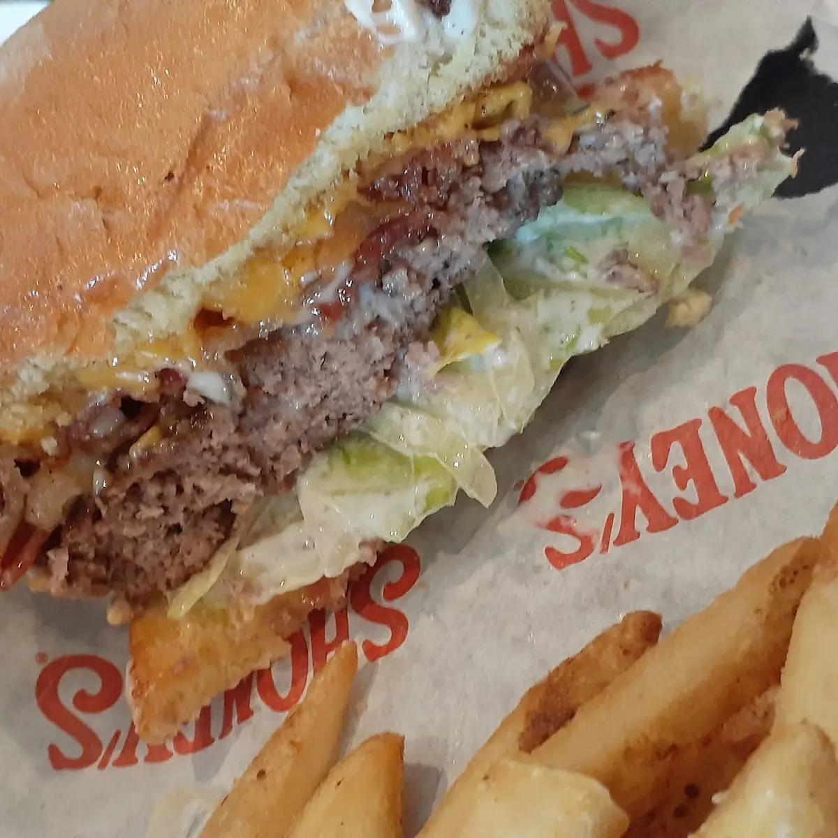 All American Bacon Cheeseburger and Fries