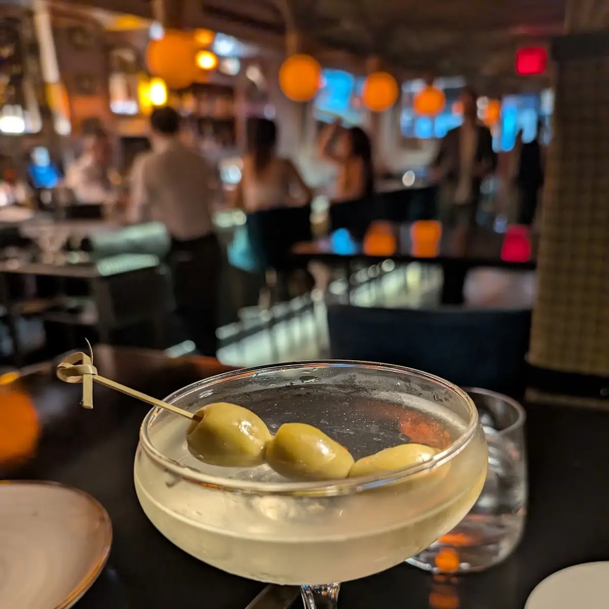 Martini with Blue Cheese Stuffed Olives