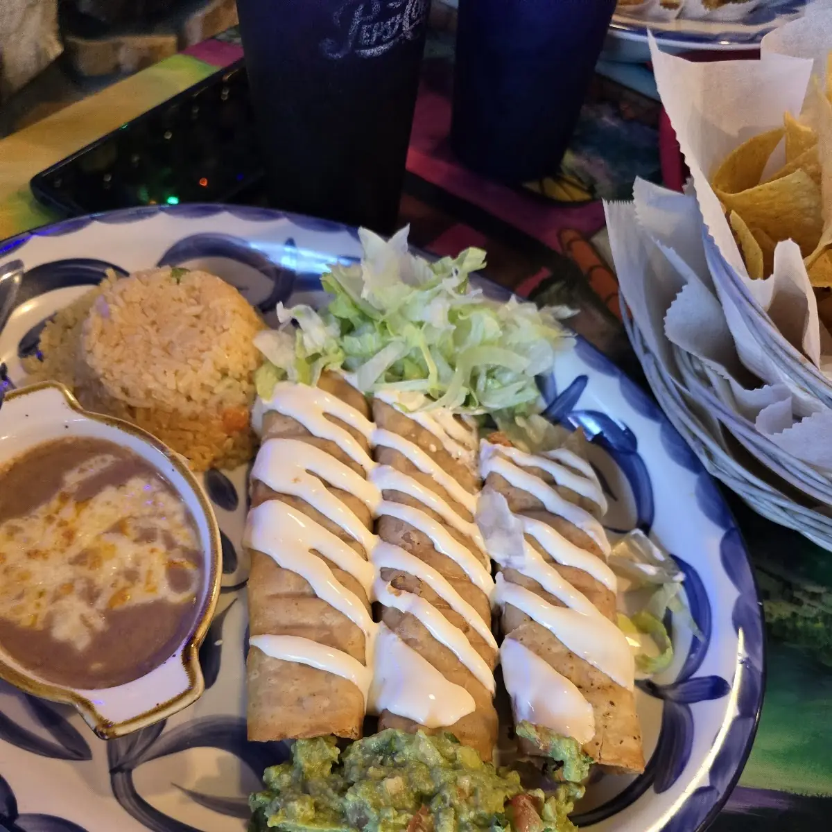 Taco Enchilada Chile Relleno Rice & Beans
