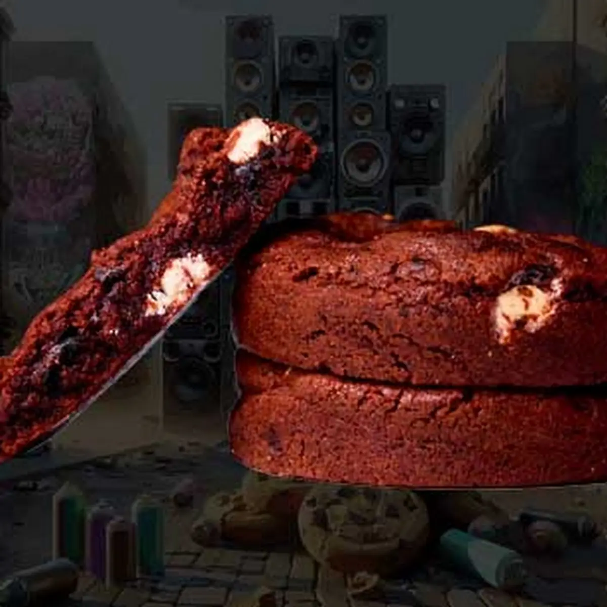Velvet Vendetta Red Velvet Cake Stuffed Cookie