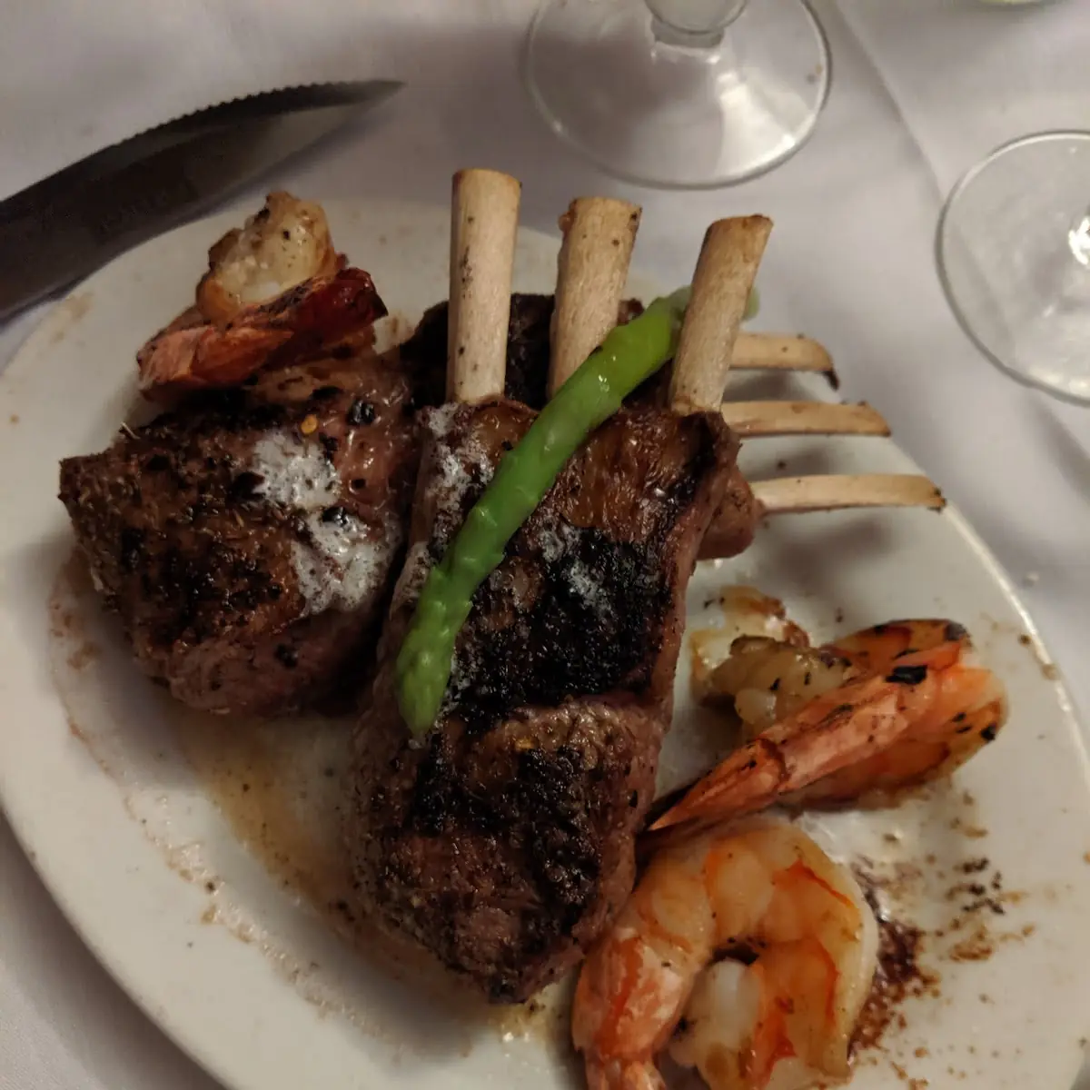 Lamb Chops and Coconut Shrimp