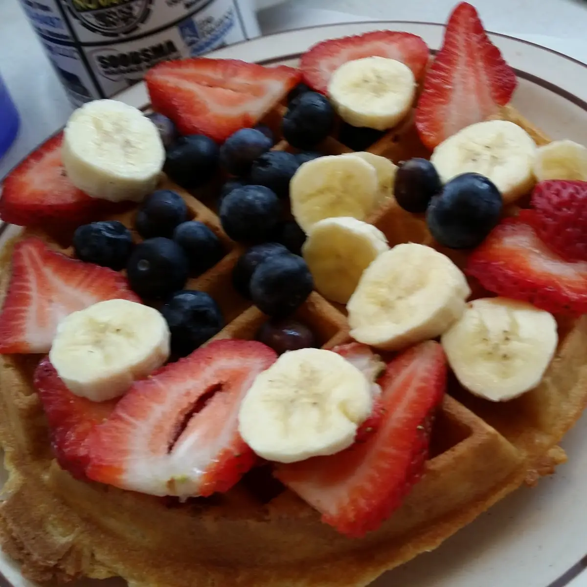 Waffle with Fresh Fruit