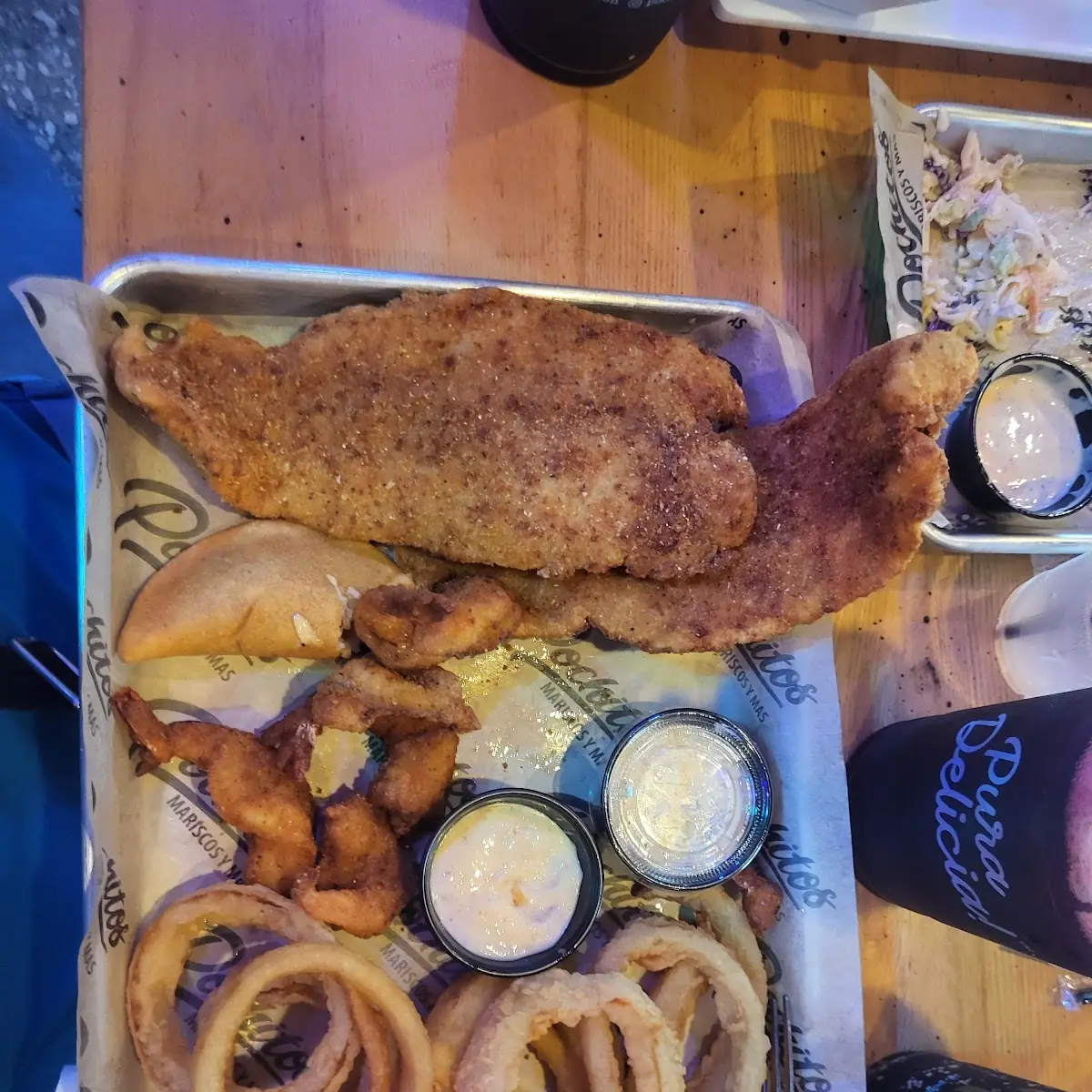 Fish and Shrimp with Onion Rings