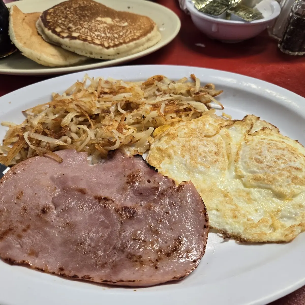 Two Eggs with Ham and Hash Browns