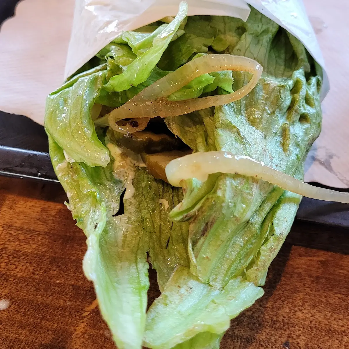 Cheese Burger with Lettuce Wrap