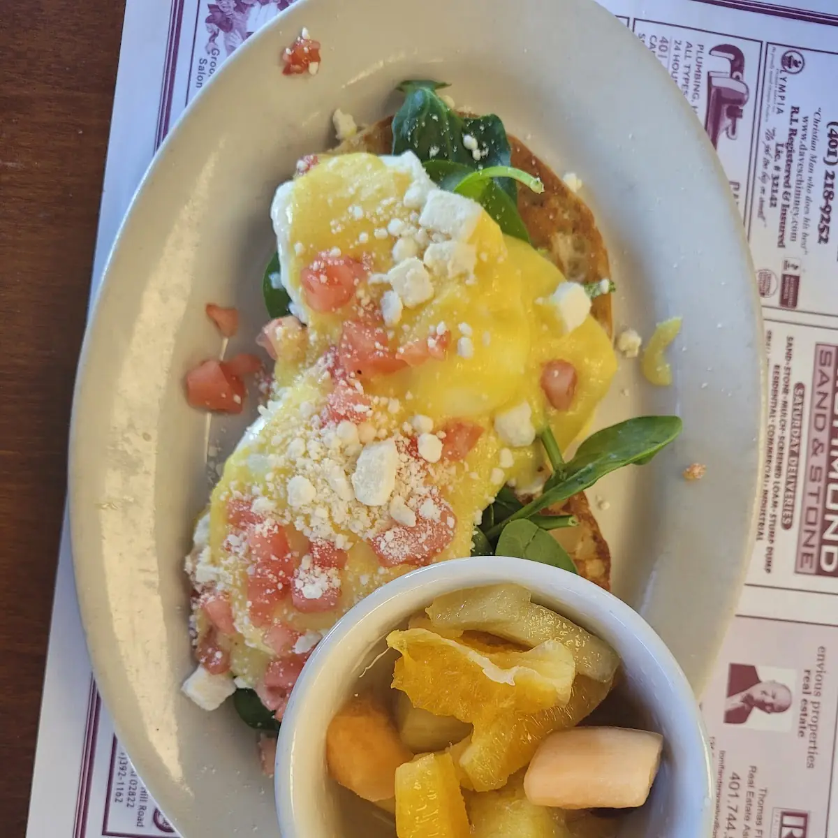 Athenian Benedict w Fresh Fruit