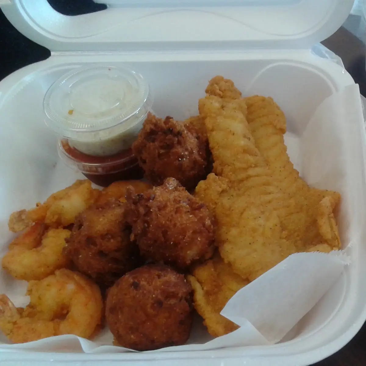 3 Fried Shrimp & Grouper