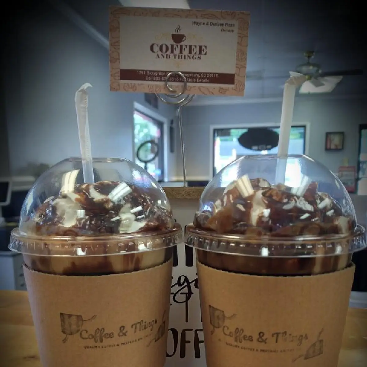 Iced Vanilla Almond Mocha with Chocolate Drizzle 2 Shots of Expresso