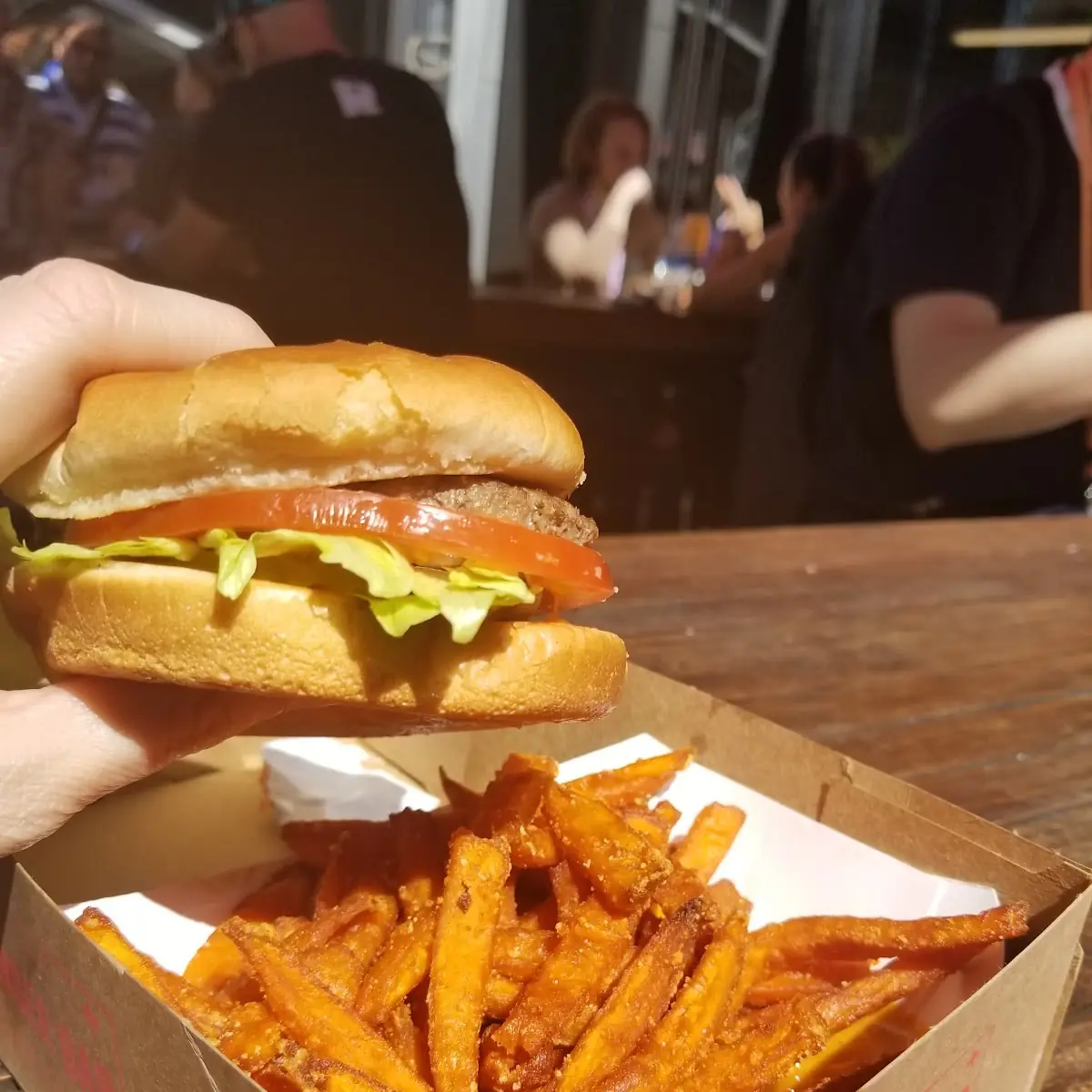 Classic Hamburger with Sweet Potato Fries
