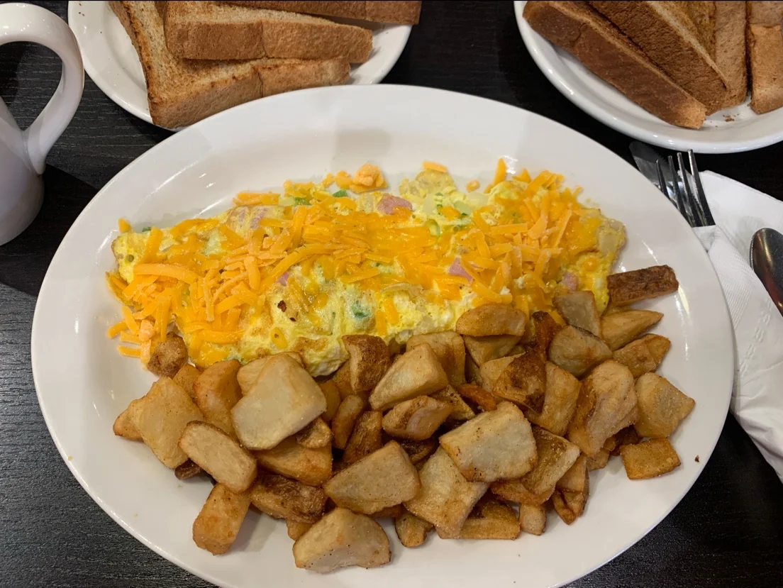 Side of Home Fries, Stacked Pancake & Breakfast House