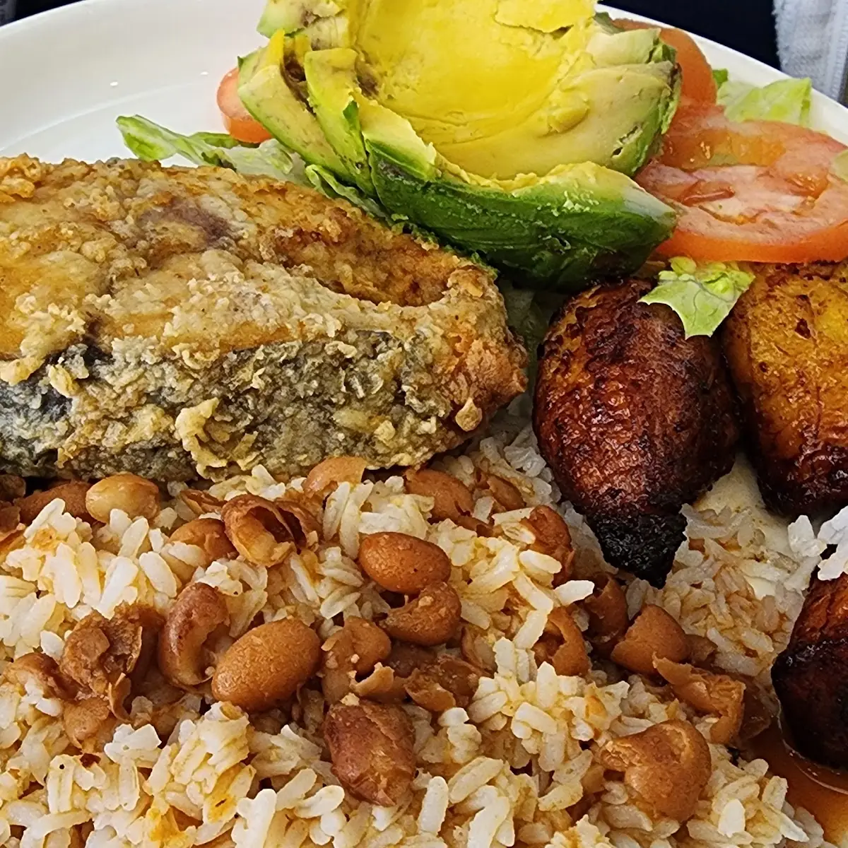 Fried Fish Rice and Beans