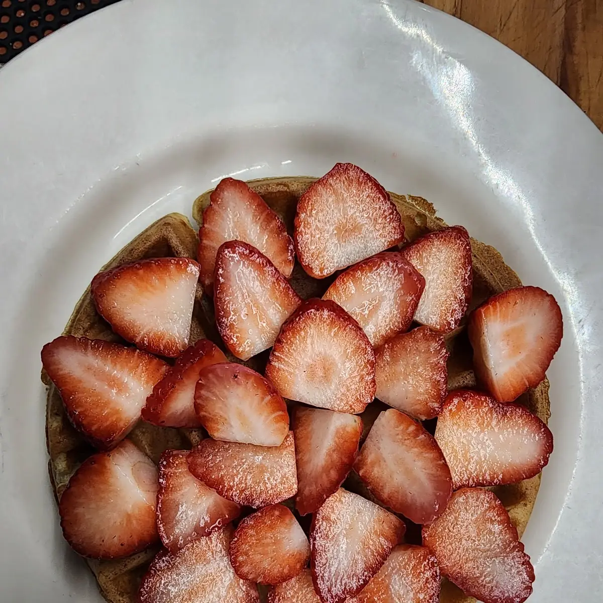 Belgian Waffle with Fresh Strawberries