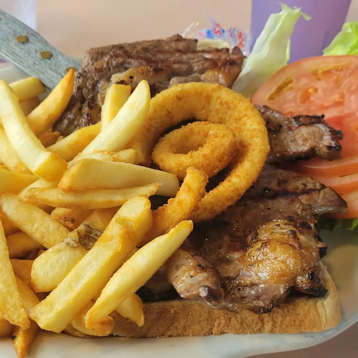 Open Faced Steak Sandwich