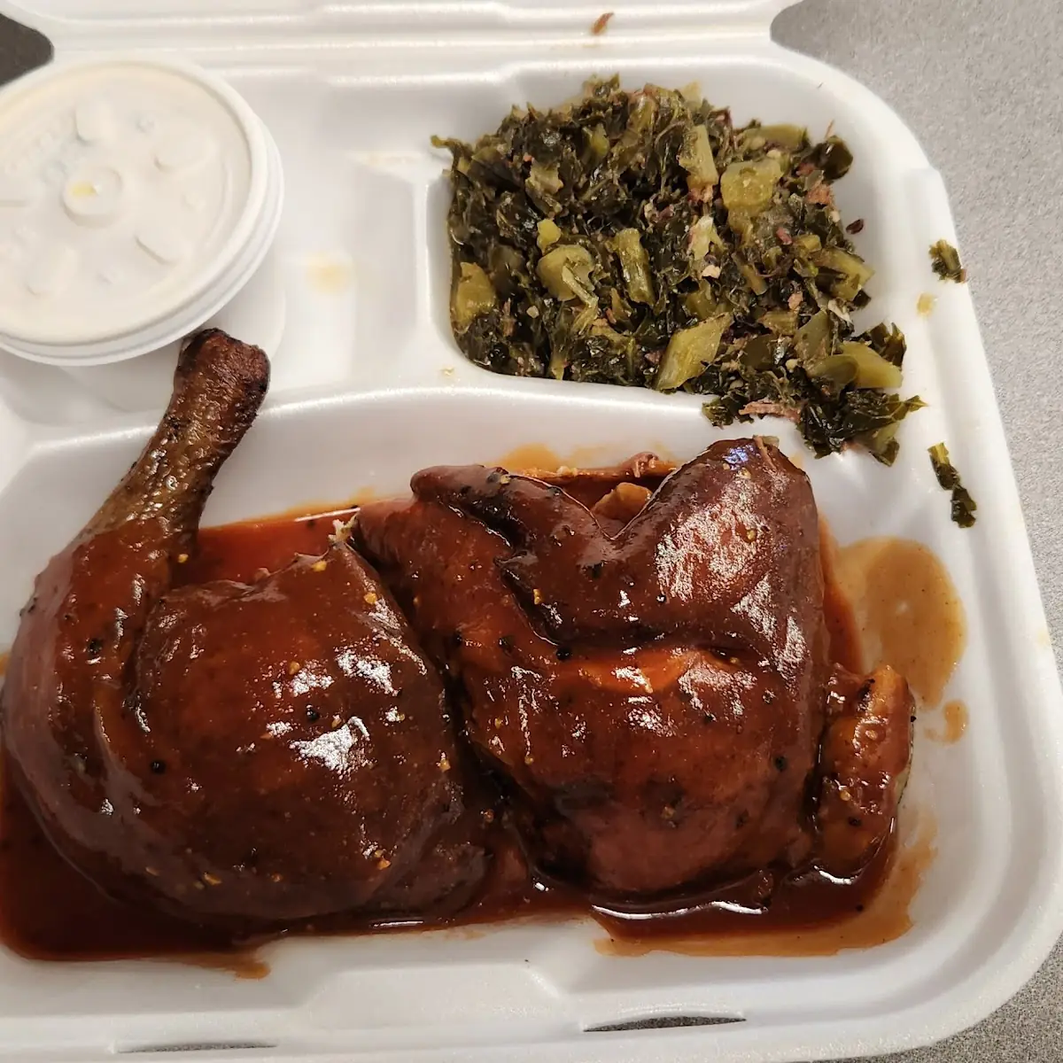 BBQ Chicken and Greens