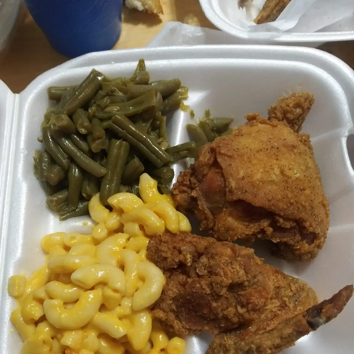 Fried Chicken Mac and Cheese Green Beans