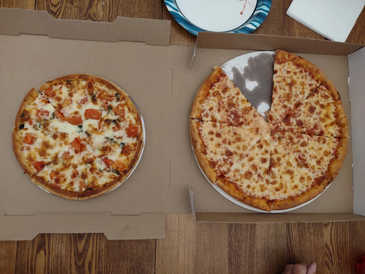Bruschetta Pizza and Plain Cheese Pizza