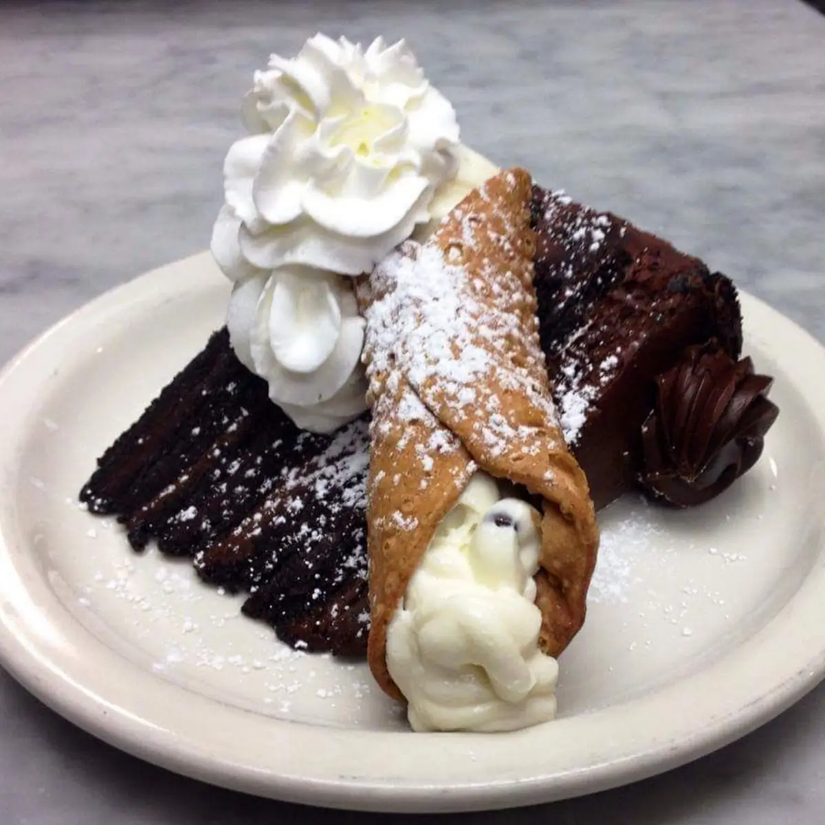 Cannoli and Chocolate Cake