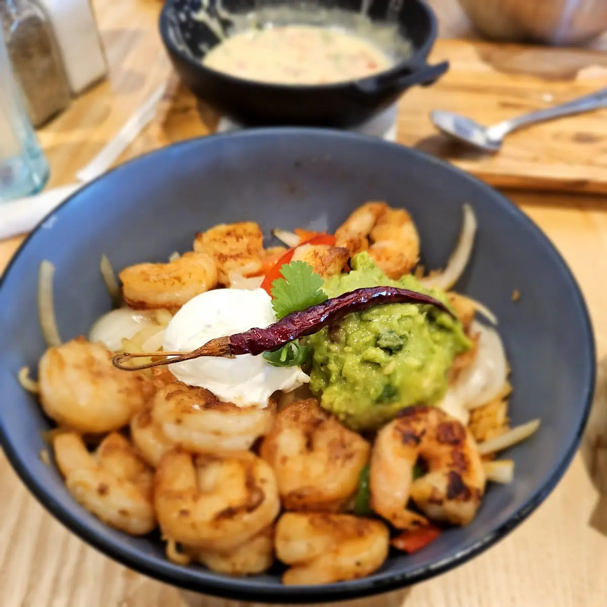 Shrimp Fajitas over Rice
