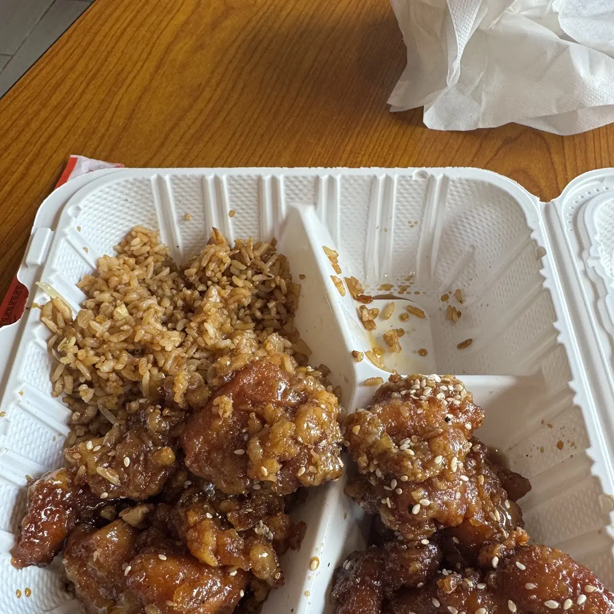 Sesame Chicken Fried Rice Gravy on the Rice