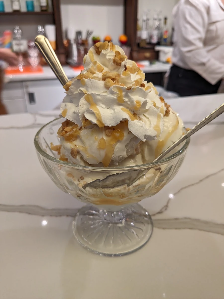 Bourbon Peach Cobbler Sundae
