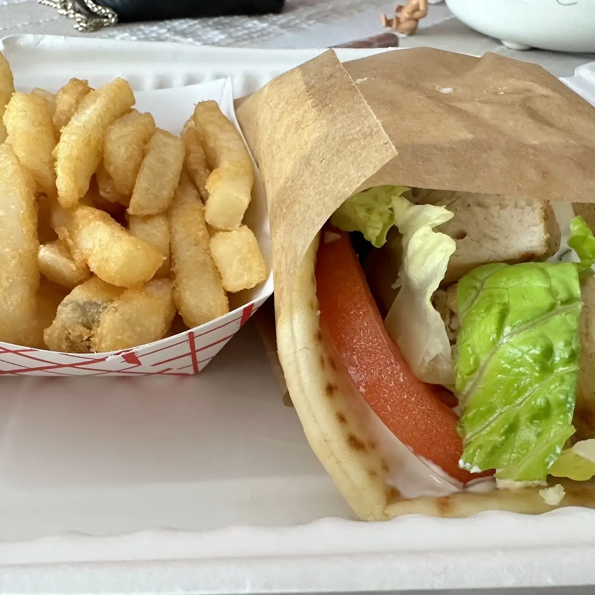 Chicken Pita and Fries