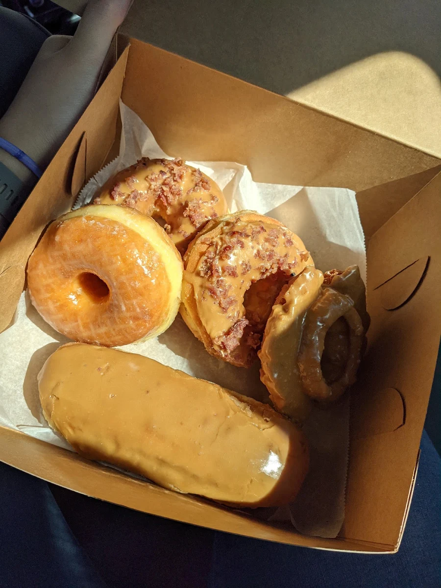 Glazed Donut Maple Bacon Donuts Maple Bar and Old Fashioned Maple Donut
