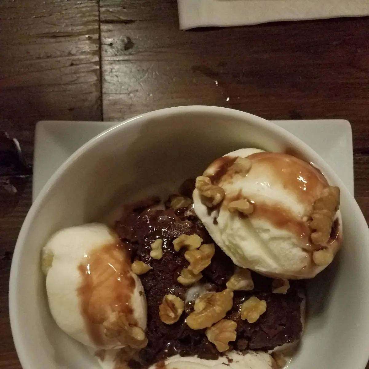Warm Brownie Sundae