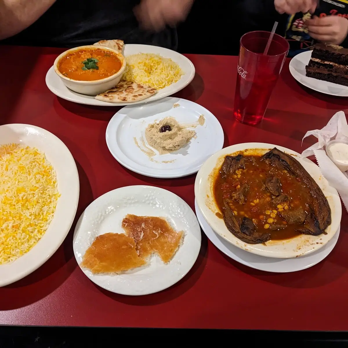 Vegetable Korma Gheymeh Bademjon Tahdig Chocolate Cake Slice Fried Mushrooms