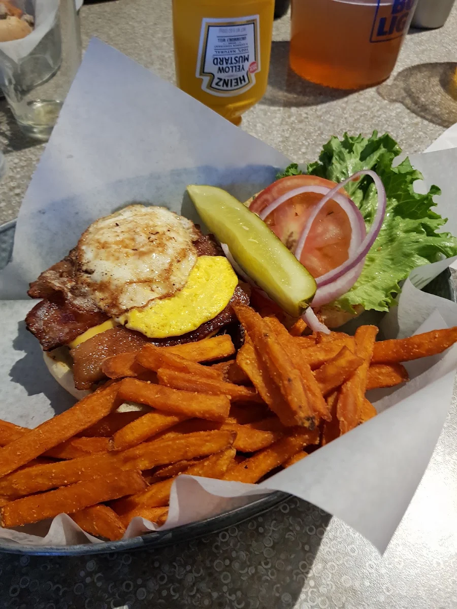 Brunch Burger with Sweet Potato Fries