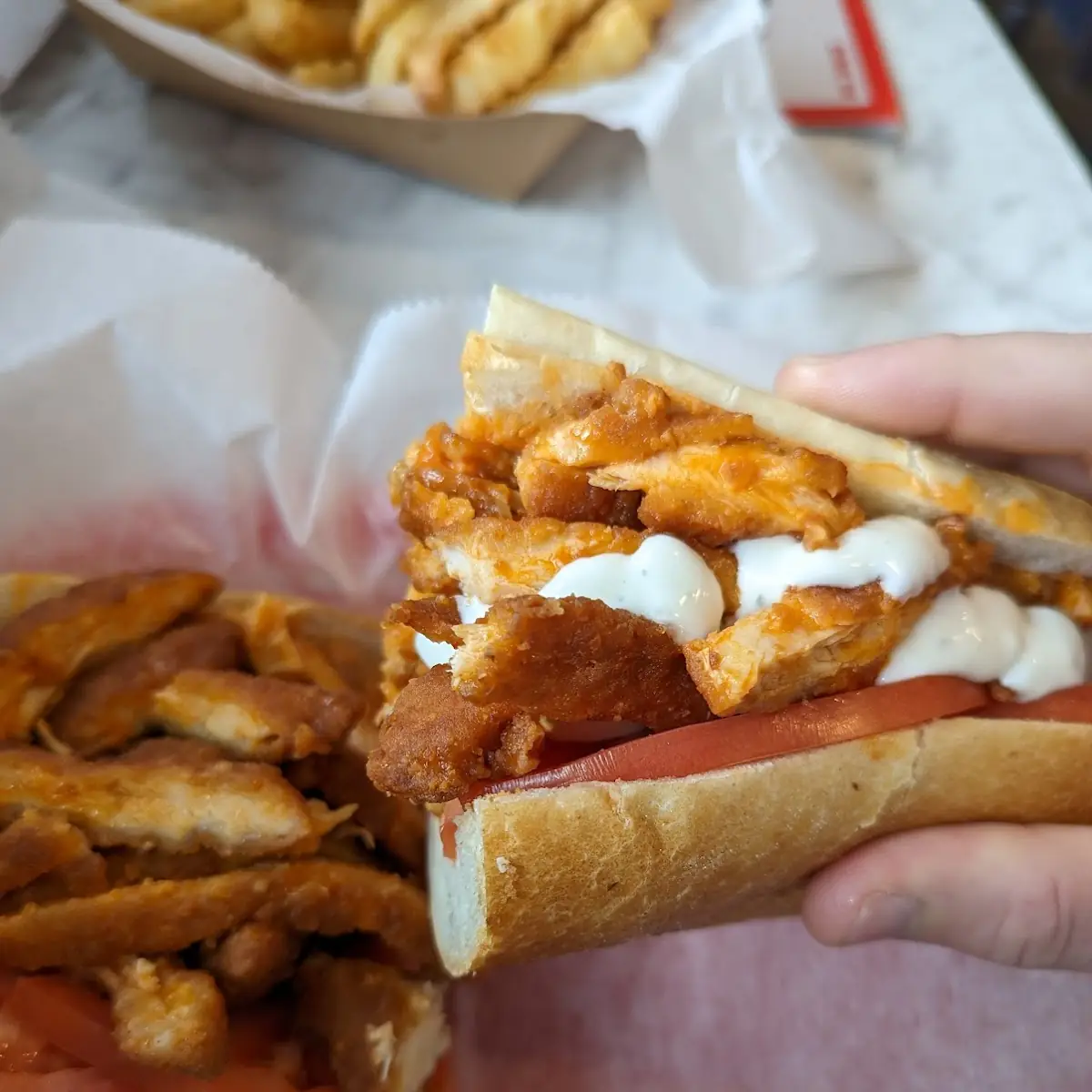 Buffalo Chicken Finger Hoagie