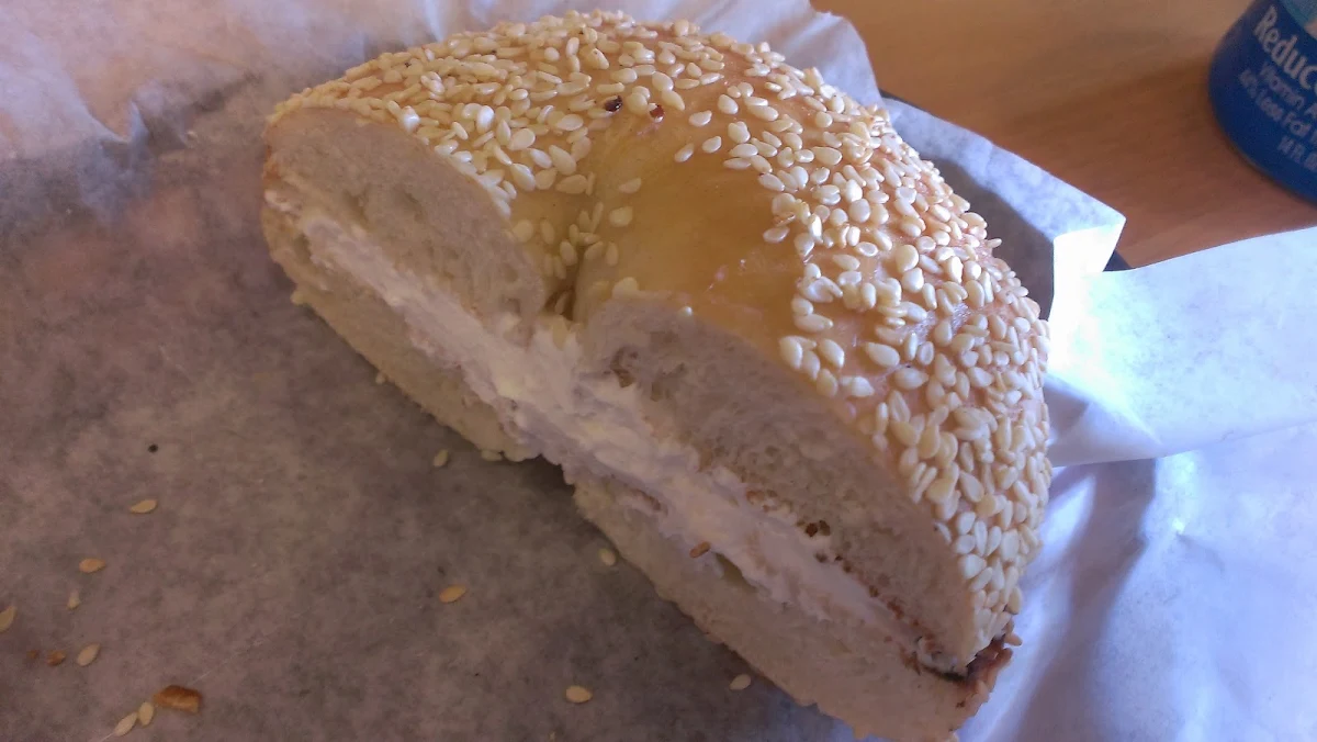 Sesame Bagel with Cream Cheese