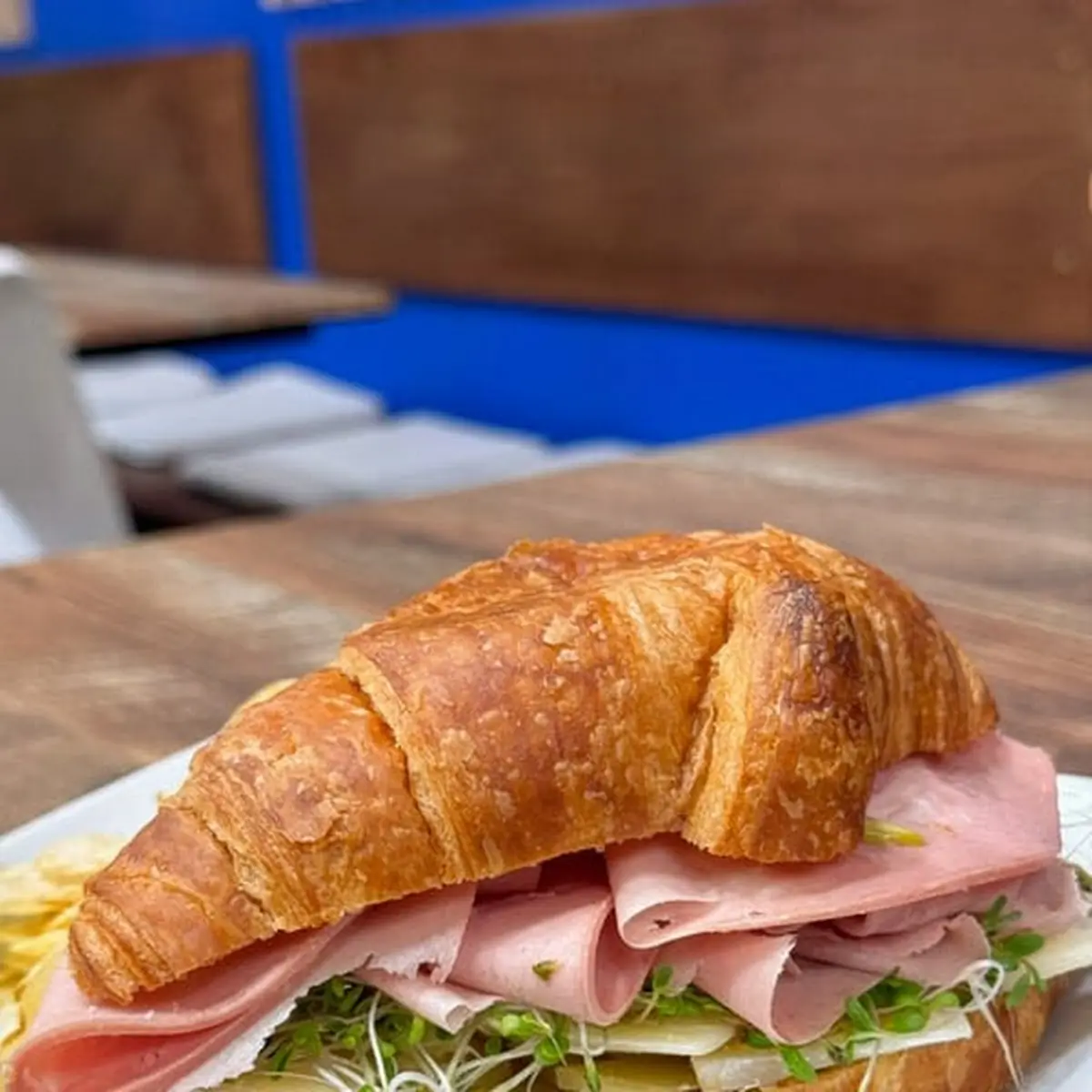 Croissant Sandwich with Potato Chips